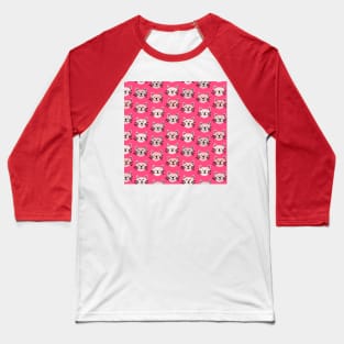 Cute cat pattern in pink Baseball T-Shirt